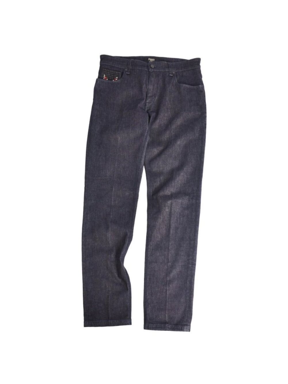Fendi Pants Denim Bijou Decoration Cotton Bottom